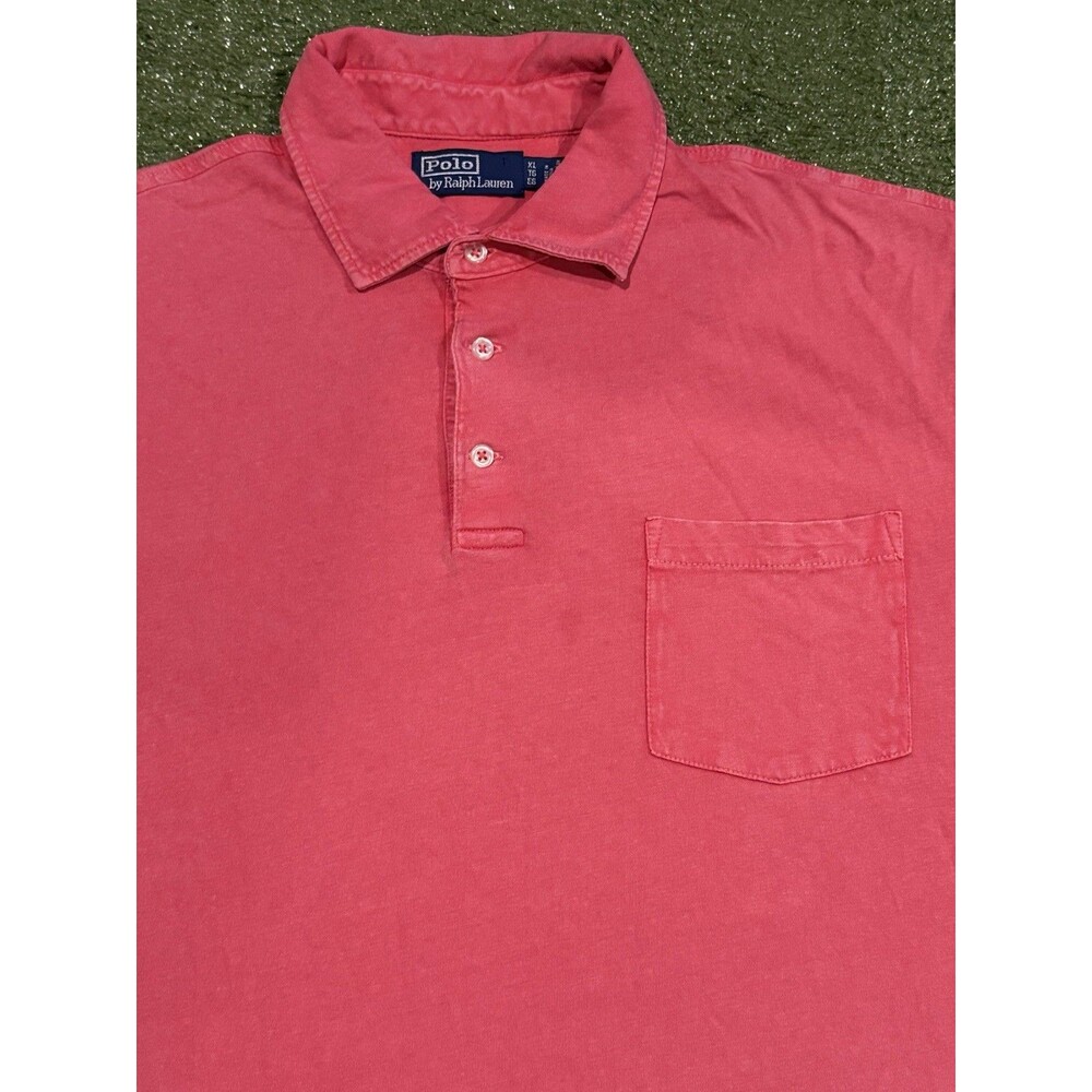 Vintage Polo Ralph Lauren Sz XL  Collard 1/4 Button Up Shirt Men Short Sleeve